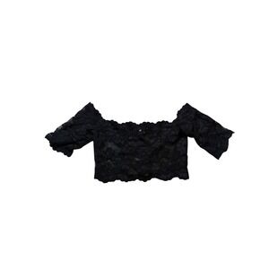 Y2K Victoria's Secret Sheer Lace Crop Top – Off Shoulder